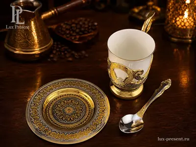 Кофейный набор «Золотой ажур»